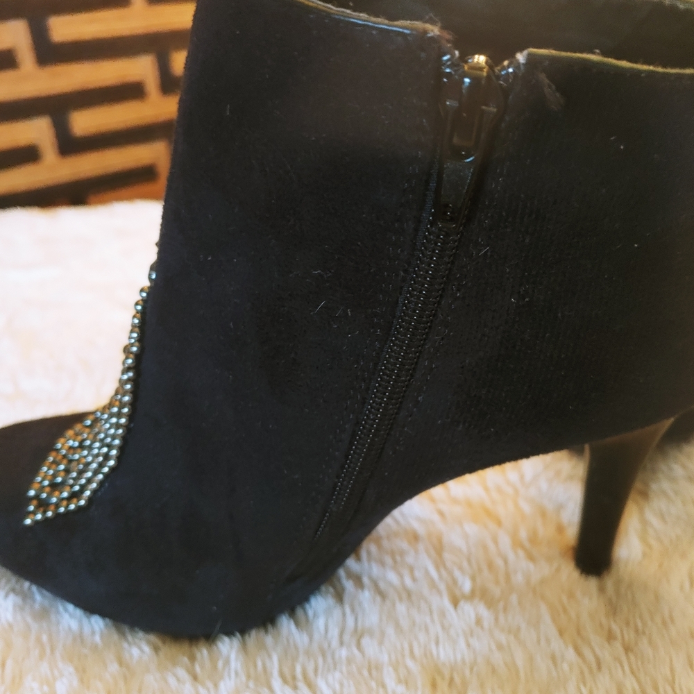 NWOT Suede Studded Stiletto Boots - Picture 8 of 13